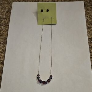 Elegant Purple Necklace and Earring Set